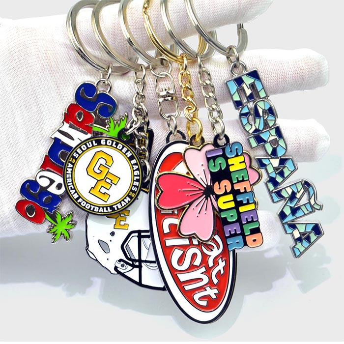 Custom 2D 3D Logo Metal Personalised Key Ring Cute Keychain Charms