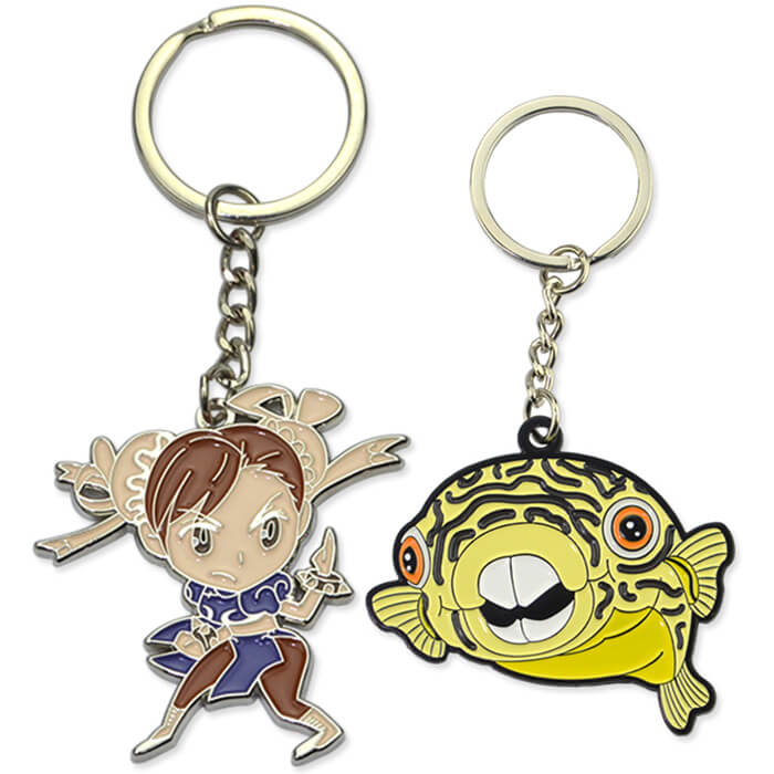 Custom Metal Character Keyring Keychain With Anime Print Ring For Keychain