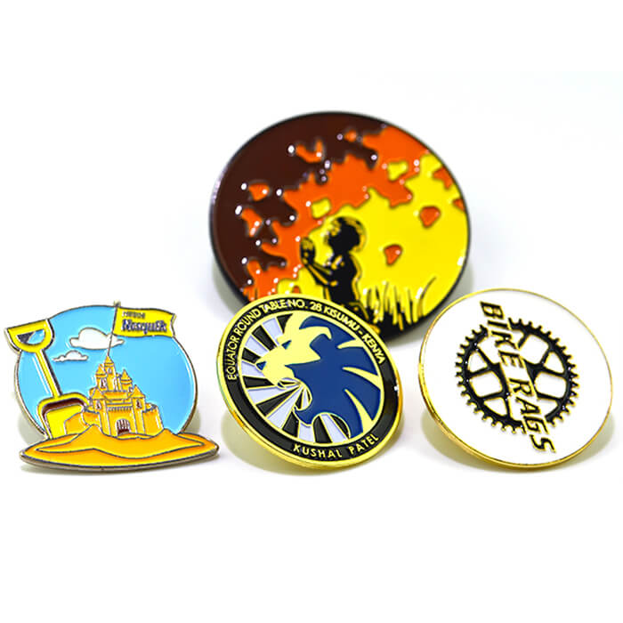 Gold Plated Badges Custom Enamel Pin Stainless Steel Silver Brooch Pin