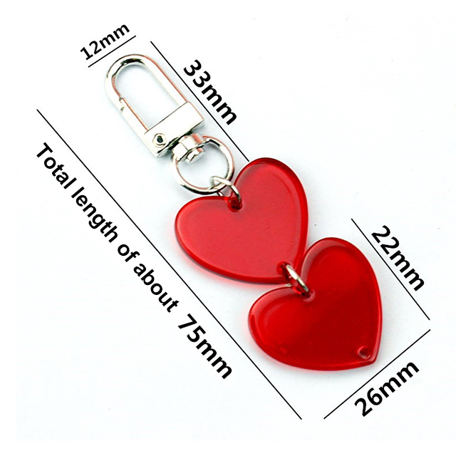 Wholesale Custom Logo Acrylic Keychain Heart Shaped Keyring Accessories