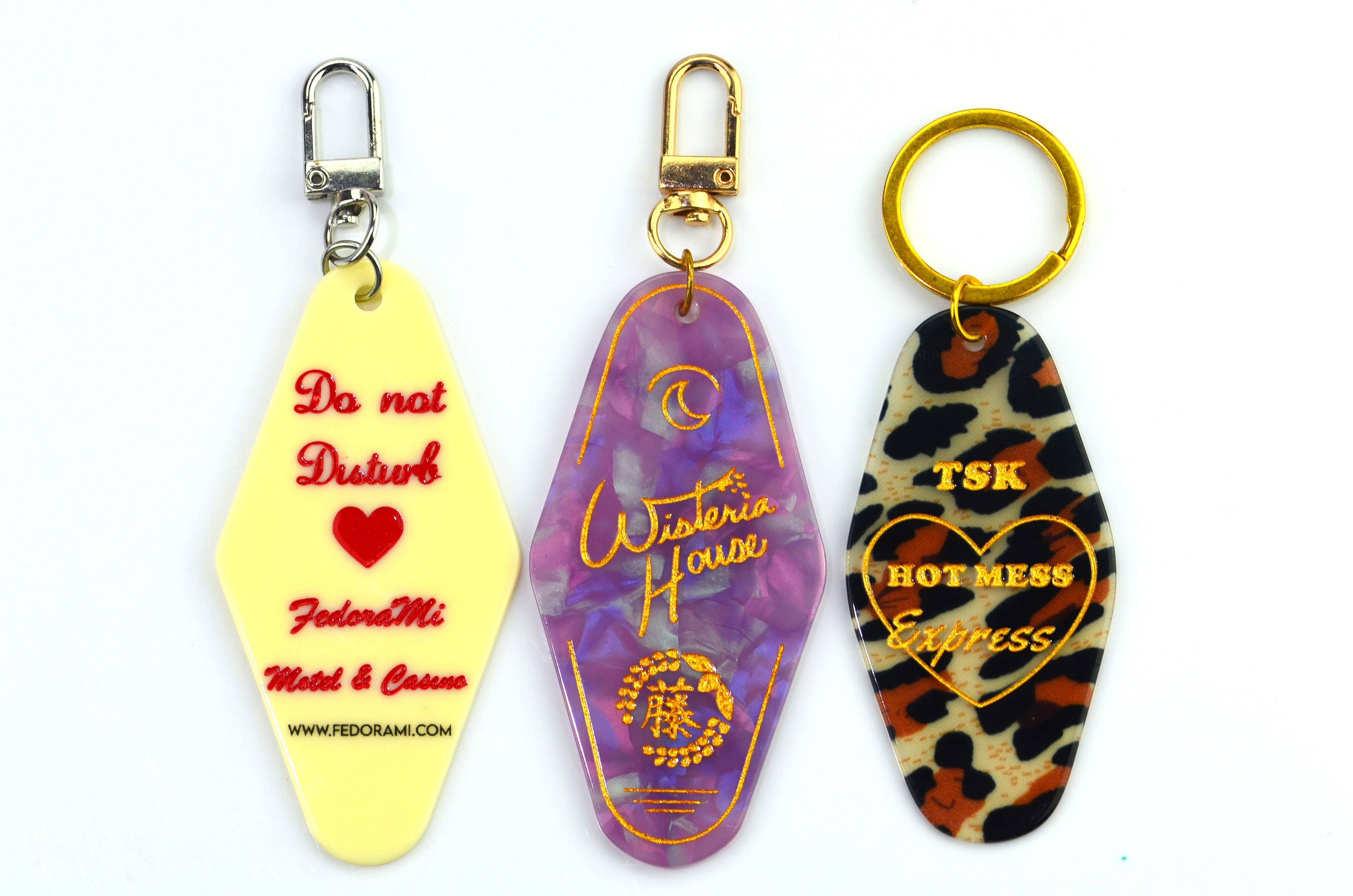 No Minimum Custom Fashion Keyrings Sublimation Acrylic Keychains