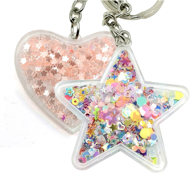 Wholesale Clear Acrylic Key Chain Customized Printed Promotional Keyrings