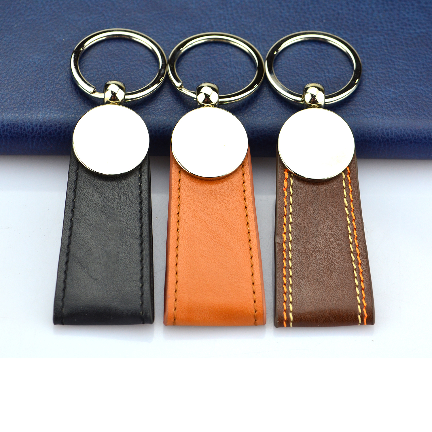 Customized Logo PU Leather Key Chains Premium Car Keyring Pendant Gifts