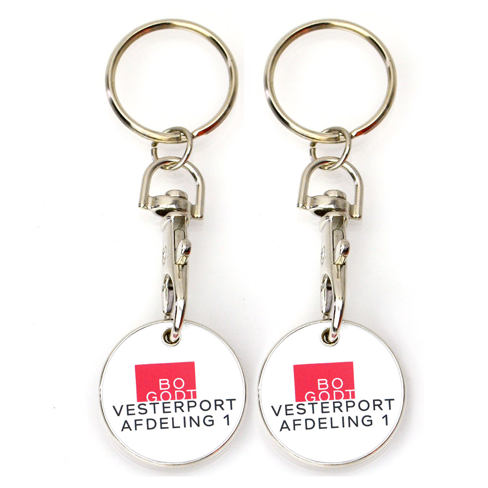 Promotional Wholesale Custom Metal Supermarket Shopping Cart Token Trolley Coin Keychain