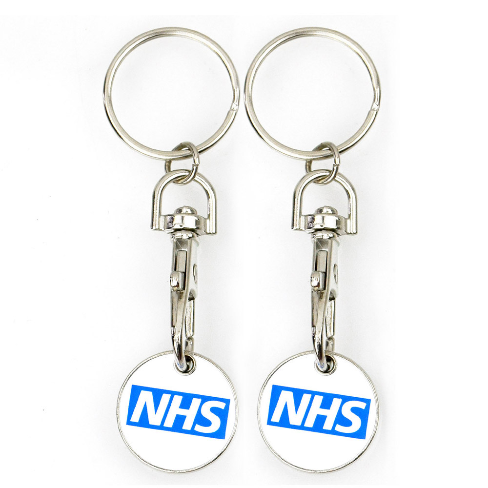Custom Logo Metal Keyring Trolley Token Holder Keychains Souvenir Gift