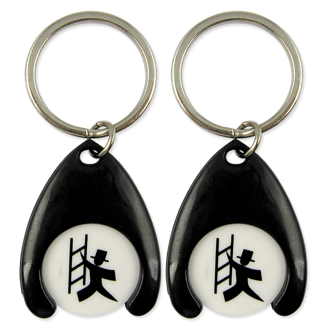 Personalized Plastic Keyrings Trolley Insert Token Coin Surpermarket Keychains With Logo