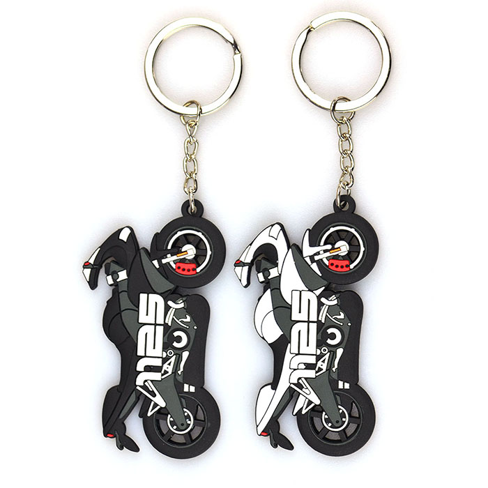 Factory Design Custom Pvc Rubber Logo Key Chain Motorcycle Keychain