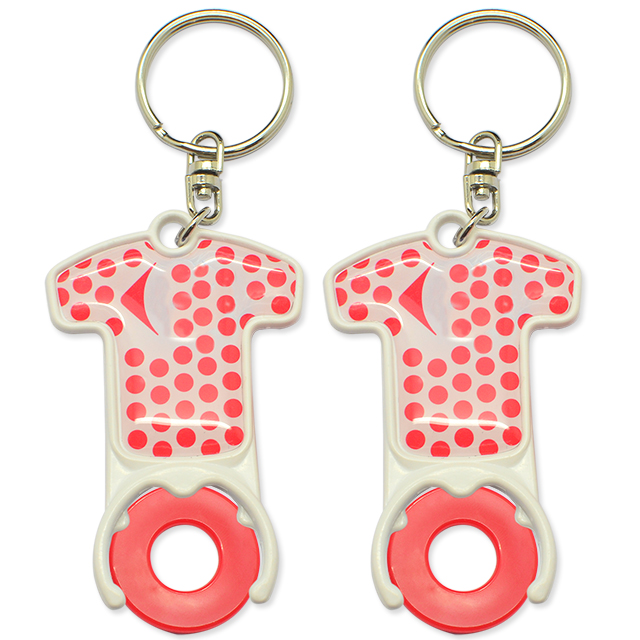 High Quality Custom Logo Keyring Trolley Insert Token Coin Keychains