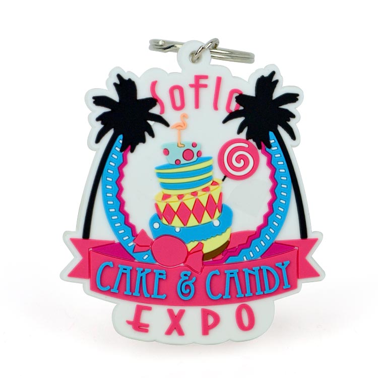  Wholesale Custom Logo PVC Keychain Rubber Keyring Festival Souvenir