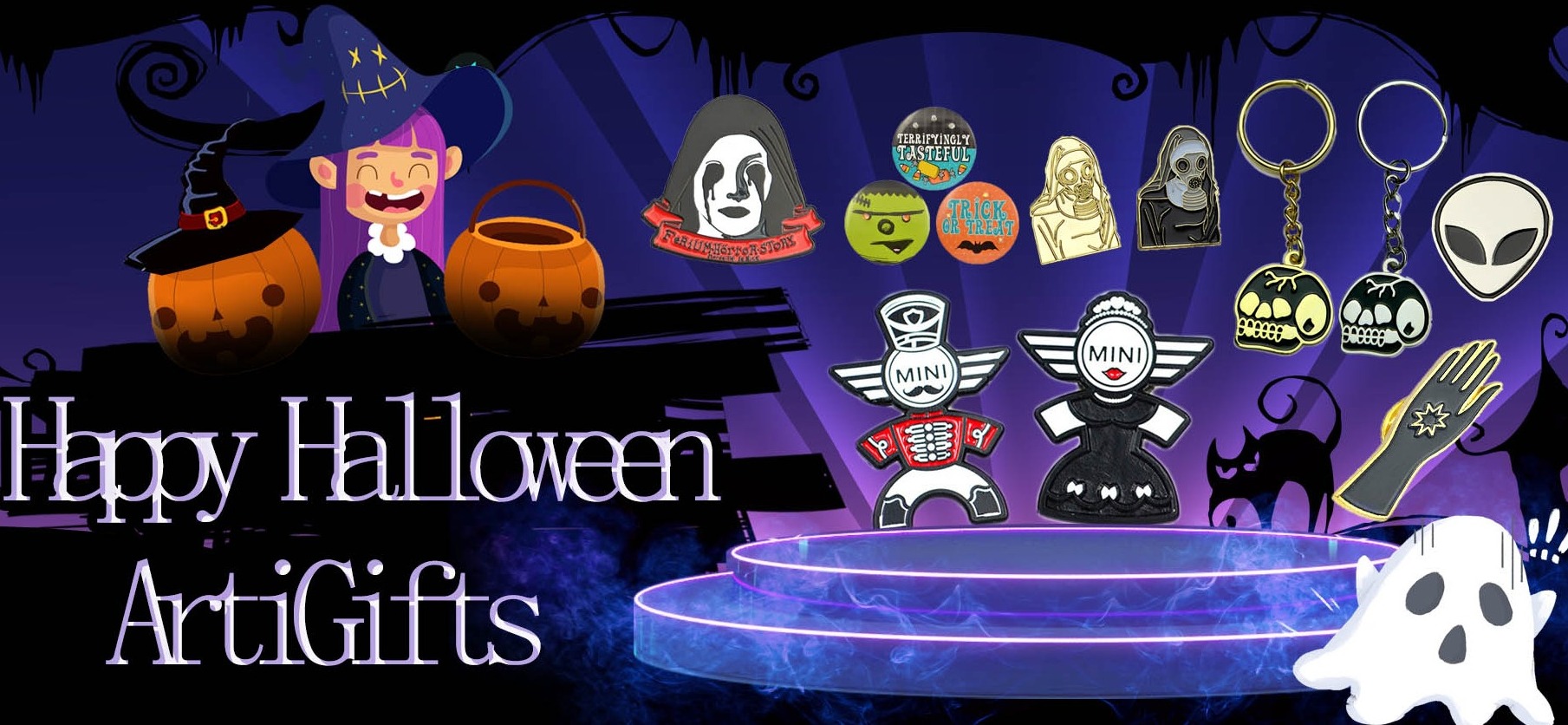 Elevate Your Halloween Style with Custom Metal Pins from ArtiGifts!