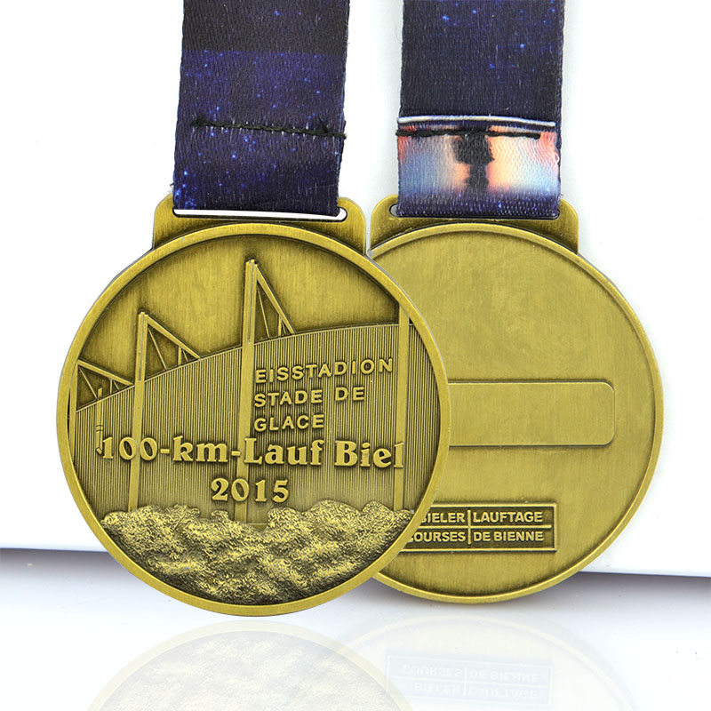 Wholesale Custom Logo 3D Sports Medal Weight-Lifting Medals Awards With Ribbon