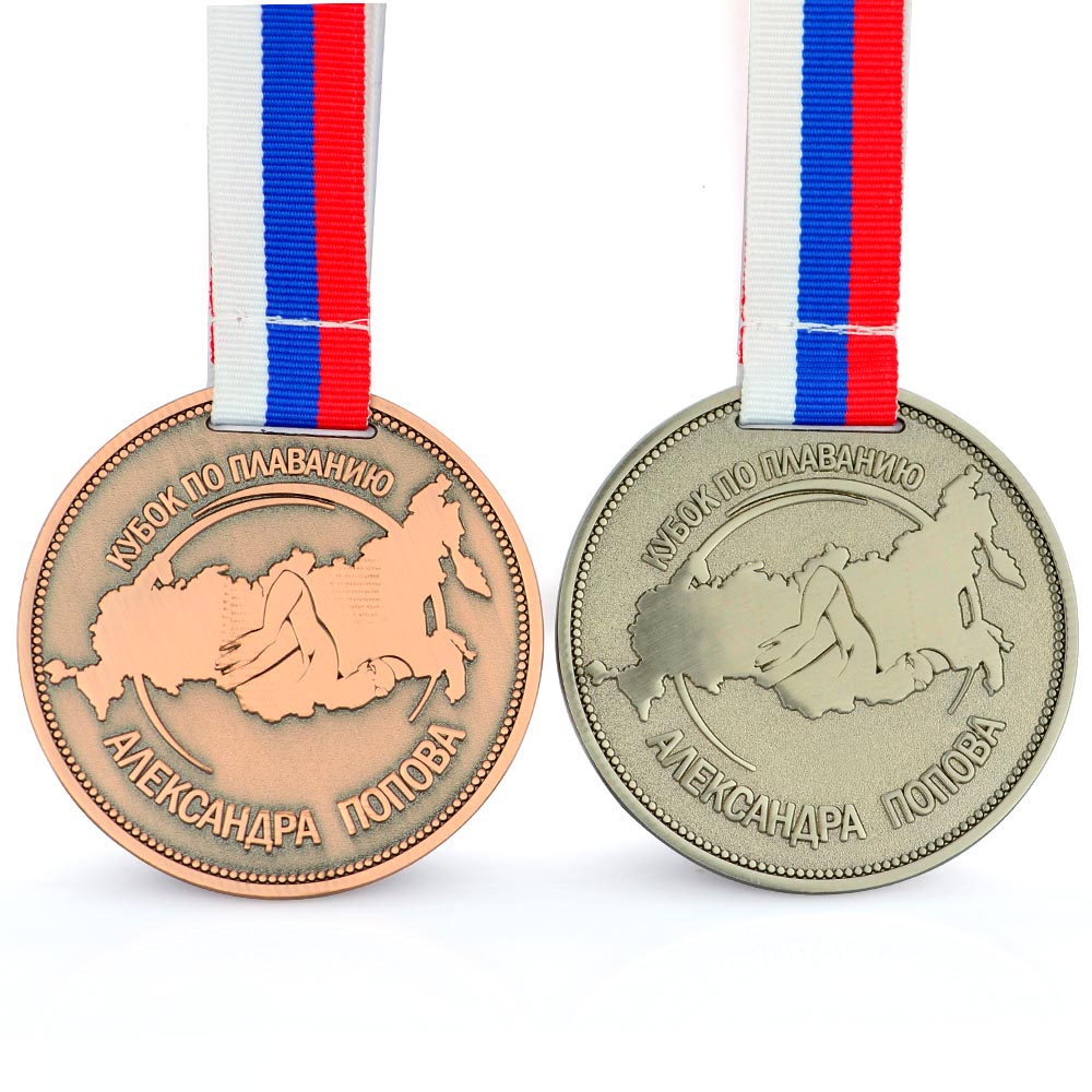 Wholesale Personalized Medals Award Sports Football Design Your Own Logo Metal Soccer Medal with Ribbon