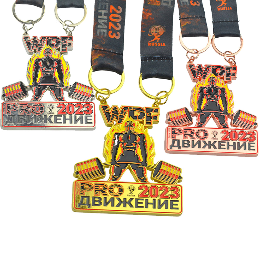 Custom Logo Weightlifting Medal Wholesale Personalized Metal Sports Trophies Plaques