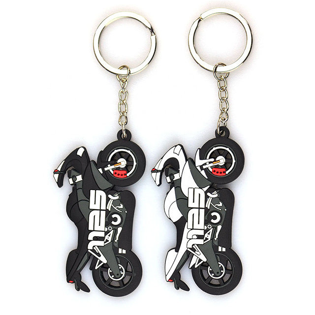 OEM Factory Wholesale 3D PVC Motorcycles Promotional Keychains Carabiners Keychain