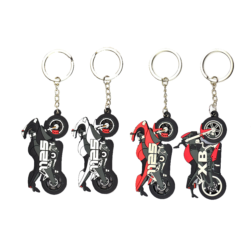 OEM Factory Wholesale 3D PVC Motorcycles Promotional Keychains Carabiners Keychain