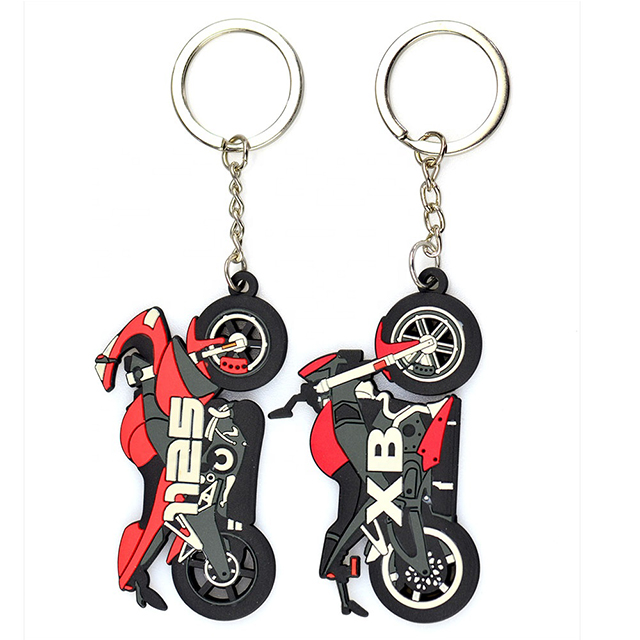 OEM Factory Wholesale 3D PVC Motorcycles Promotional Keychains Carabiners Keychain