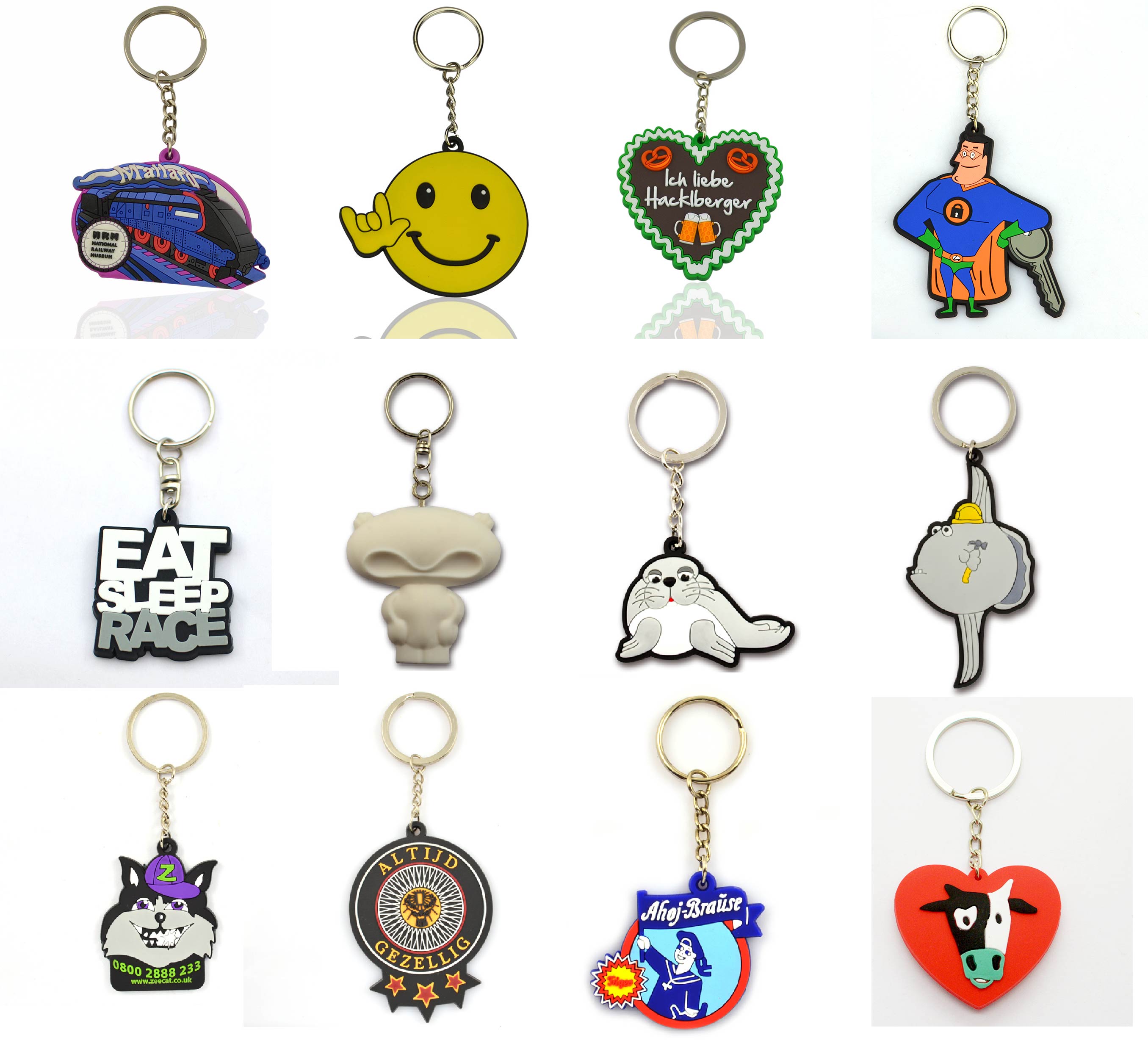 Customized Manufacturers Pvc Anime Key Chains Rubber Keyrings Key Holders