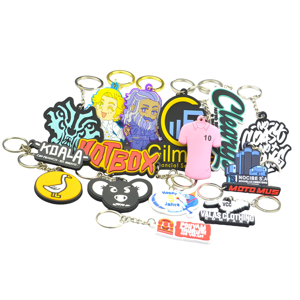 Personalized Designer Cartoon Anime Keyring Customised Soft Puffy Pvc Silicone Promotional Keychains