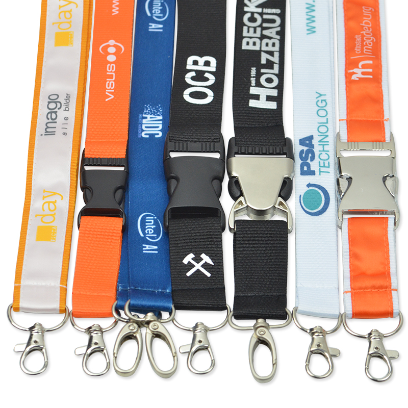 Free Sample Custom Printed Sublimation Neck Lanyards With Logo Wholesale Keychain Polyester Lanyard