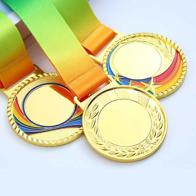 Custom Gold-Plated Metal Gymnastics Souvenir Medals Trophies Flat Medallion Design Engraved Logo Casting for Sports Award