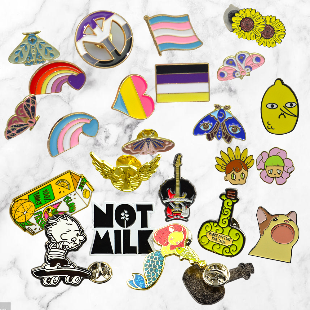 Free Sample Custom Logo Soft Enamel Pin Metal Lapel Pins Printed Cartoon Badges