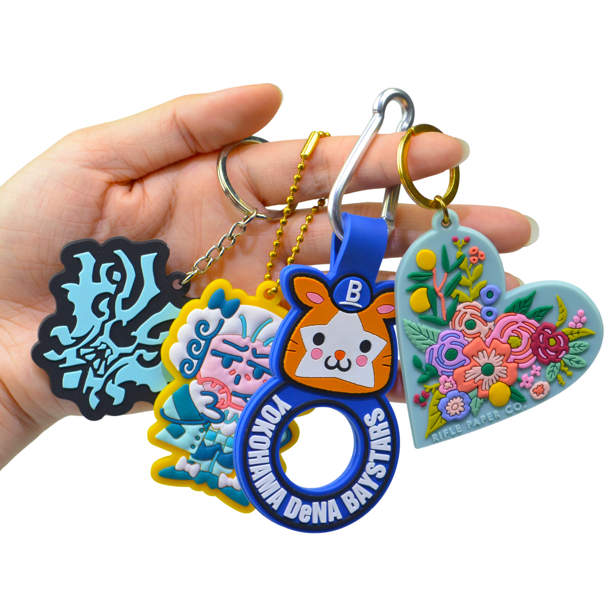 Manufacturer Fashion Custom Logo Alphabet Keychains Promotional PVC and Silicone Keyrings Rubber Material