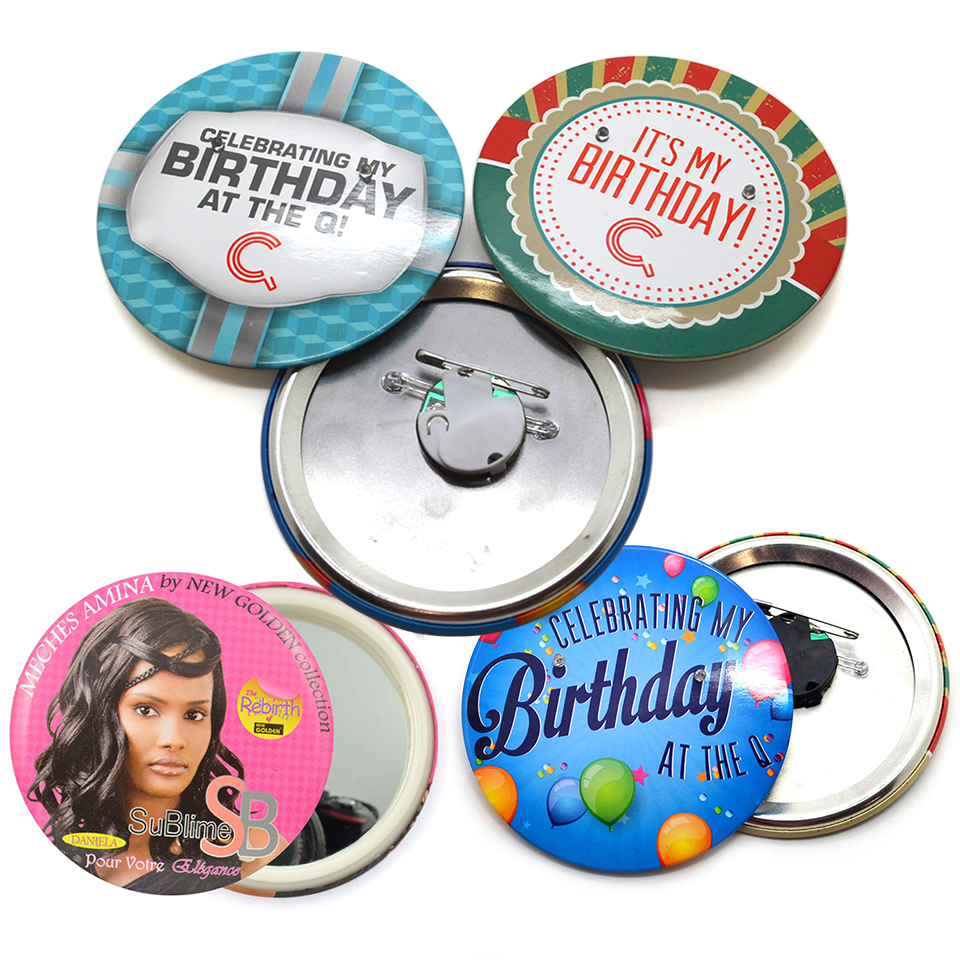 Wholesale Custom Cartoon Conference Badge Safety Pin Attach Custom Clothing Button Pin Badges Pin Sublimation Name Button Maker