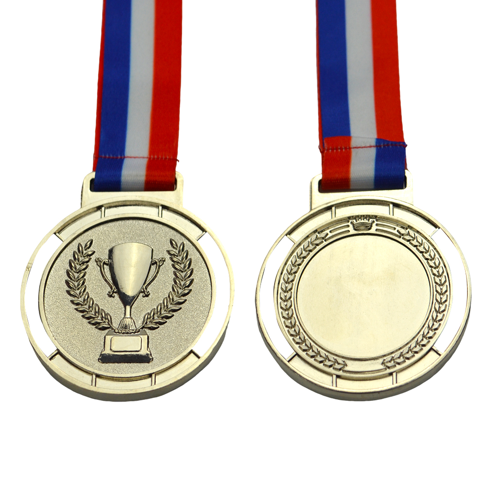Blank Metal Insert Medallion Medal and Trophies Sublimation Awards with Ribbons Plain Crafted Metal Inserts