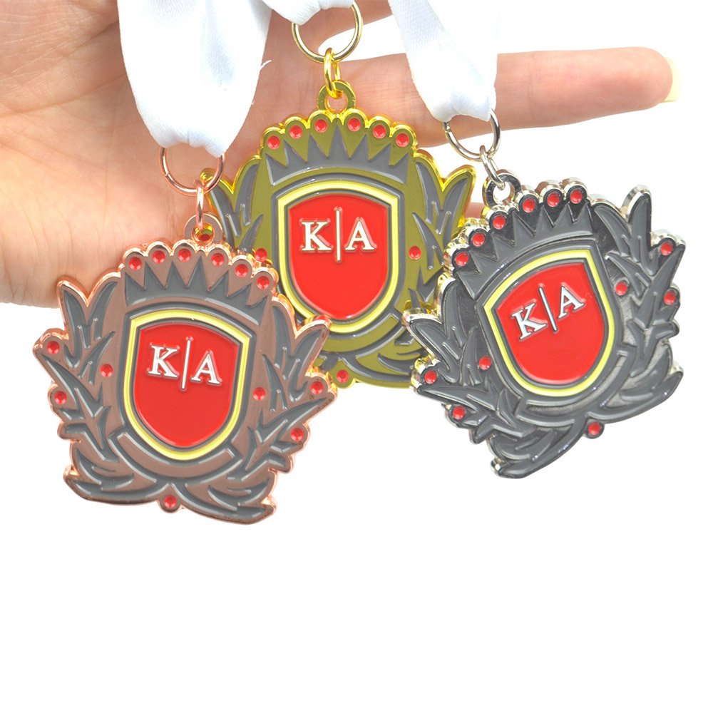 Custom Logo Awards Blank Metal Medallion Trophies Plated Bronze Sports Medals