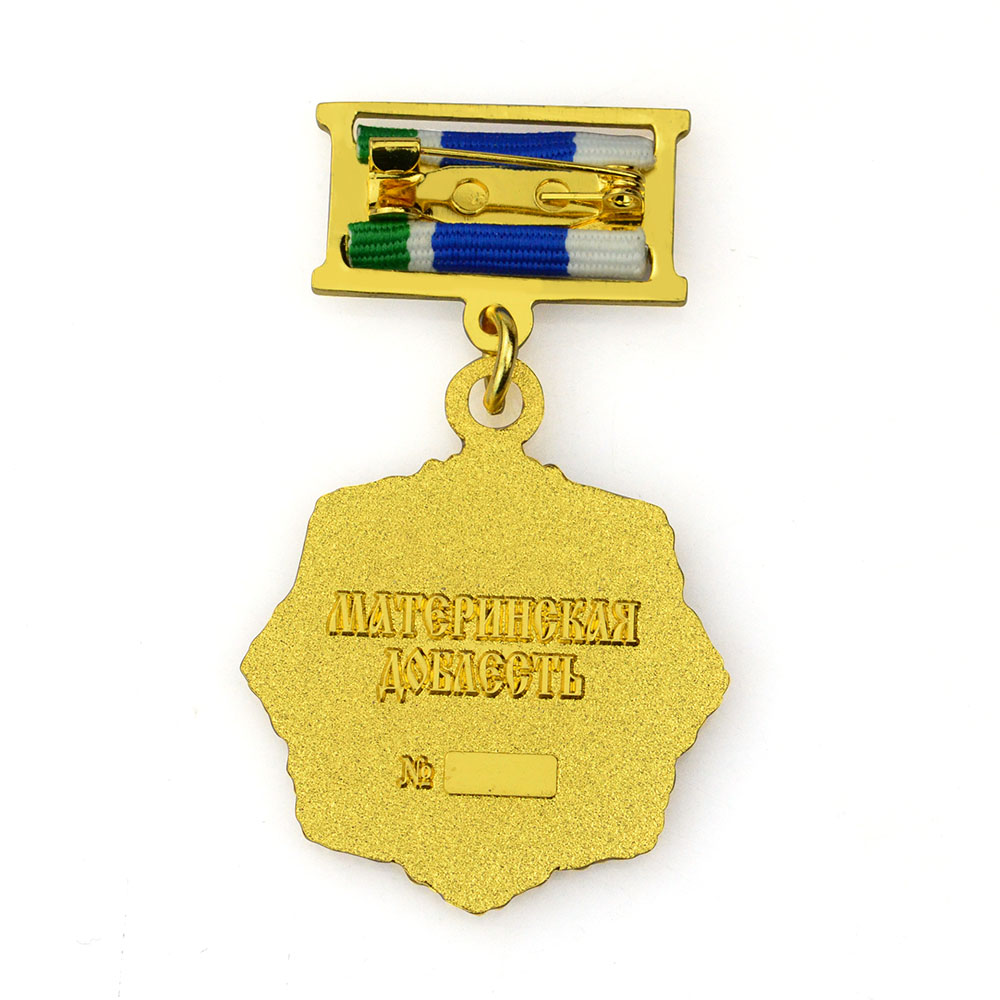 Custom Made Factory Award Medal and Badge Gold Metal Plated Honor Badges Metal Crafts Product