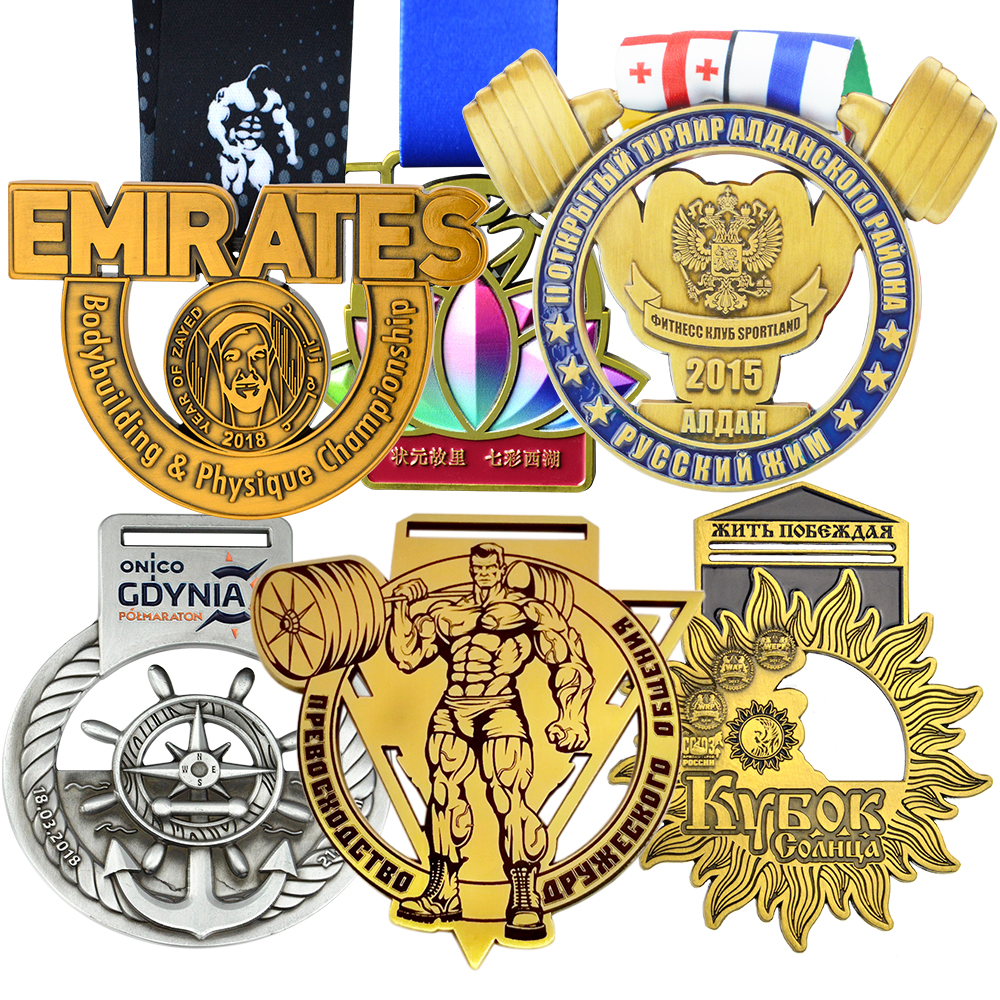 Personalized Metal Medallion Trophies Free Sample Creative Hollowing Out Design Sports Award Medals Plated Alloy Model