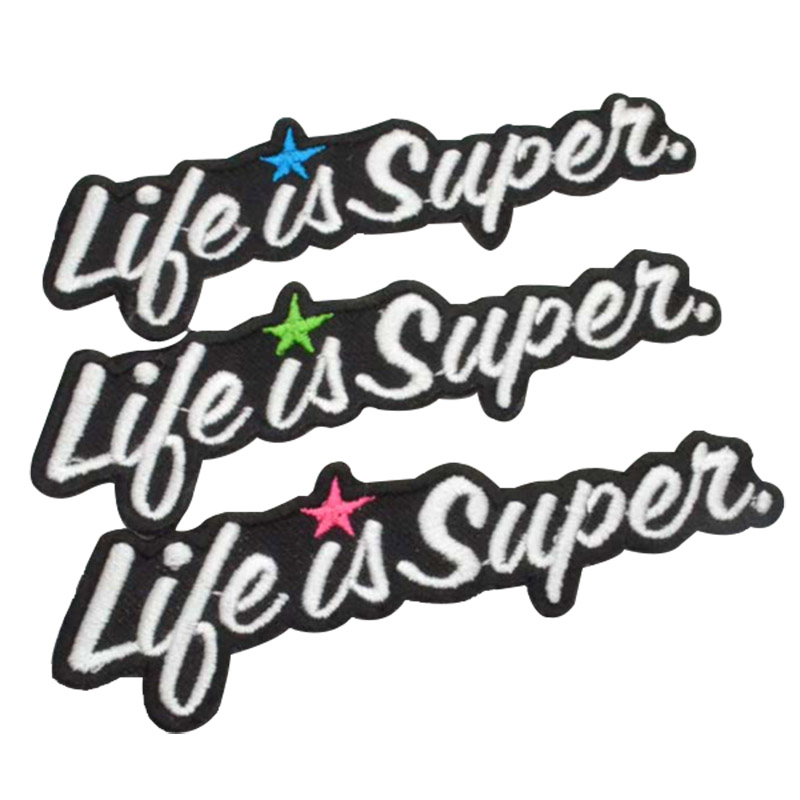 Free Sample Custom Embroidered Chenille Patches Handmade 2D Alphabet Letter Patches Lace Merrow Wholesale Custom Cartoon