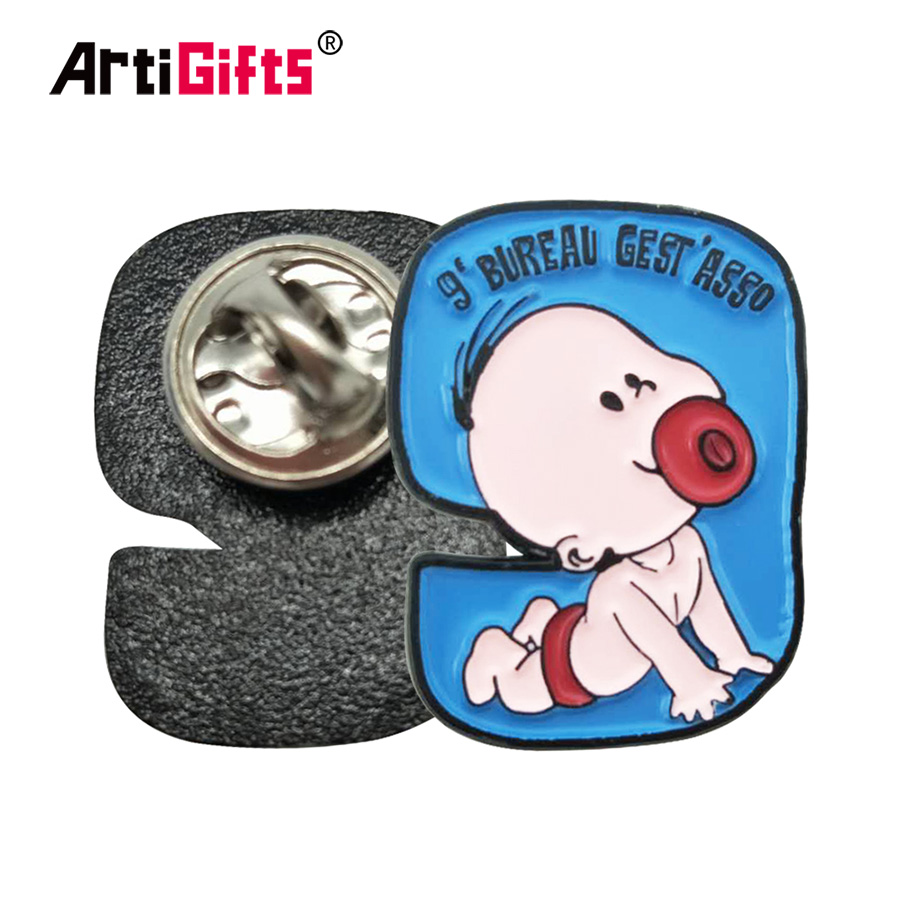 Wholesale Custom Lapel Pin Metal Badge Metal Crafts Glitter Cartoon Durable Hard Enamel Pin