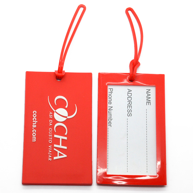 Wholesale Custom PVC Travel Luggage Tag Blank Promotional Keychain & Carabiner with Logo