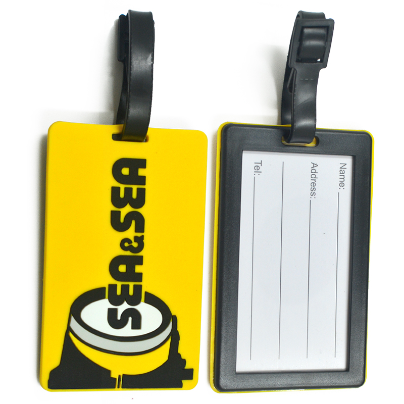 Wholesale Custom PVC Travel Luggage Tag Blank Promotional Keychain & Carabiner with Logo