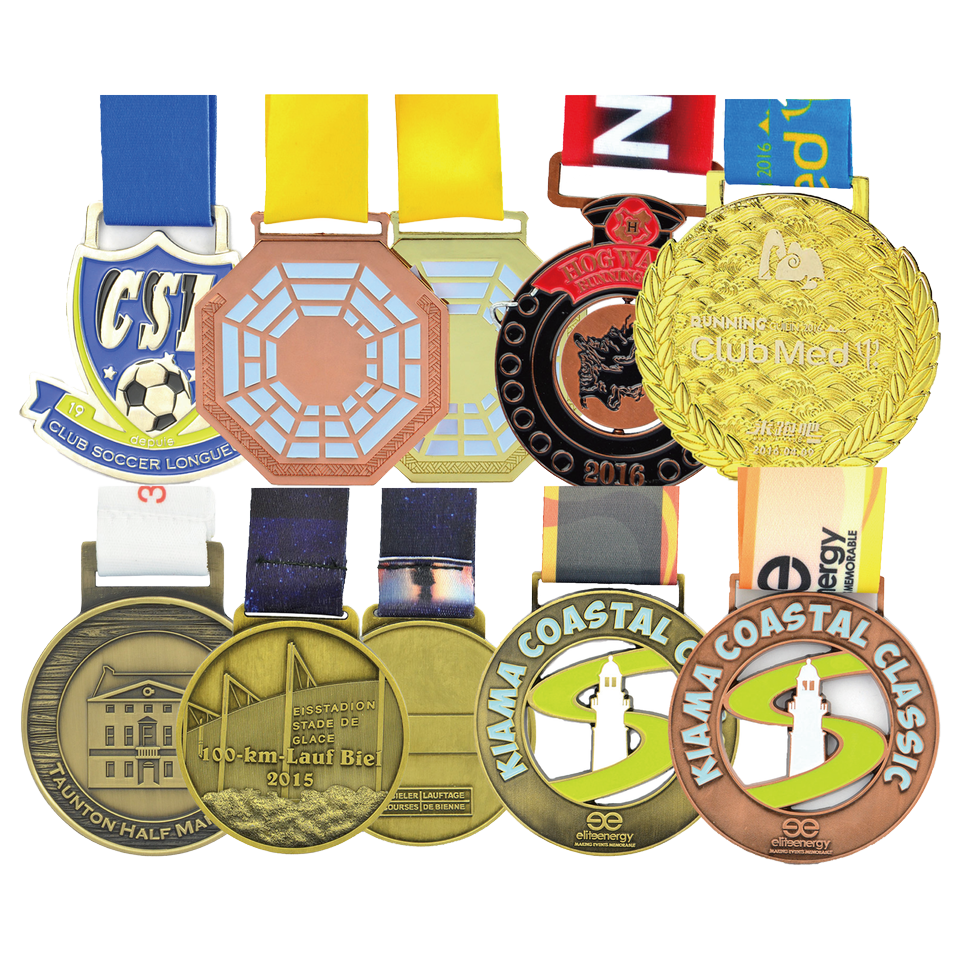 High Quality Zincalloy Medal Production Customized 3D Gift Congratulations Blank Medals With Ribbon