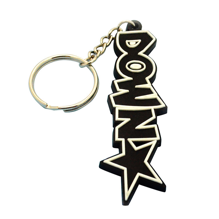 Wholesale Custom Personalized 3D Rubber Alphabet Keychain Metal PVC Keyring with Logo for Business Promotional Gift