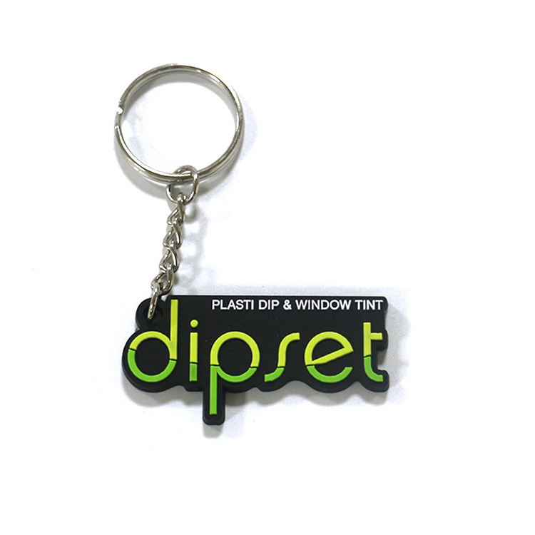 Wholesale Business 2D PVC Alphabet Keychain Custom Personalized Promotional Gift Portable Metal Keyring with Custom Logo