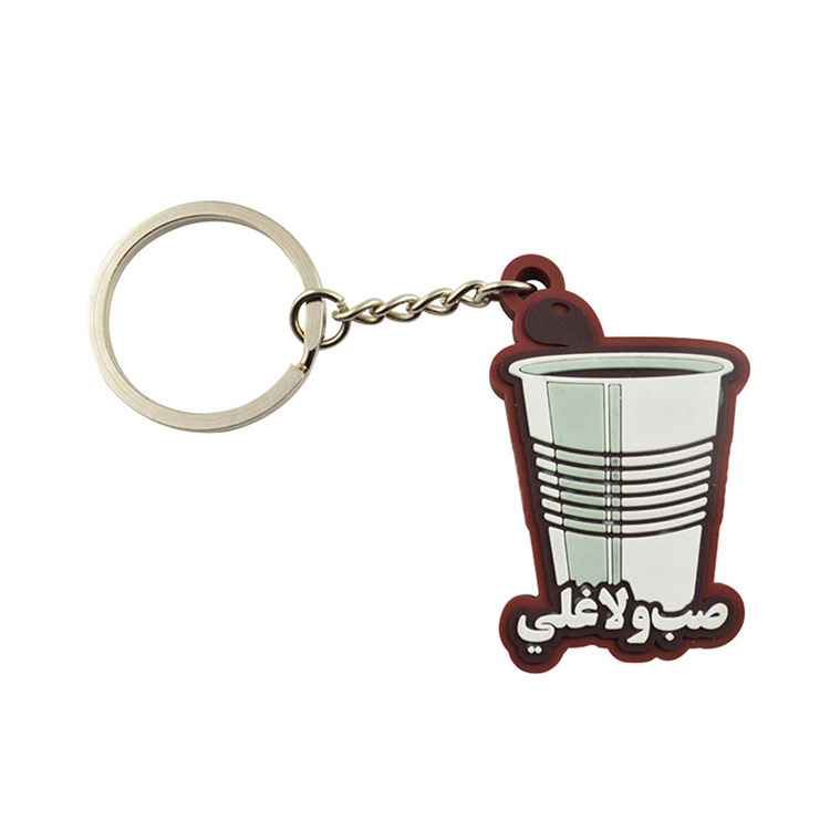 Wholesale Business 2D PVC Alphabet Keychain Custom Personalized Promotional Gift Portable Metal Keyring with Custom Logo