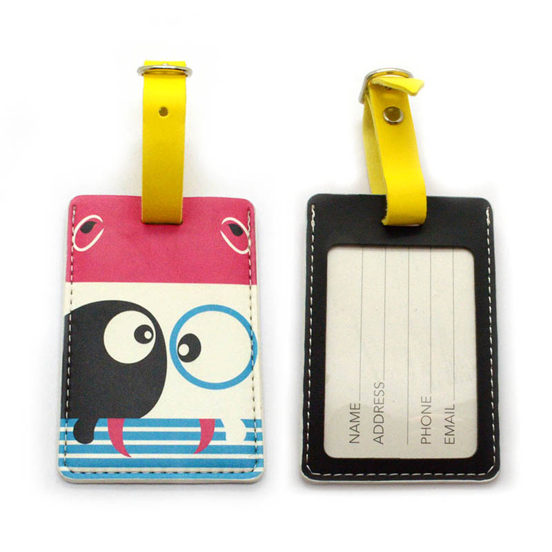 2D Custom Printed Rubber Luggage Tags Portable Thermal Transfer Printed Promotional Travel Tags