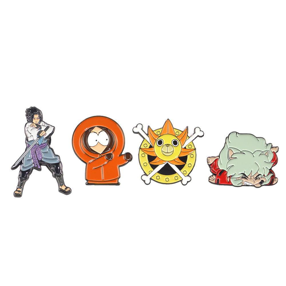 Customizable Anime Badge Fashion Pins Custom Logo Printing Enameling Technique for Clothing
