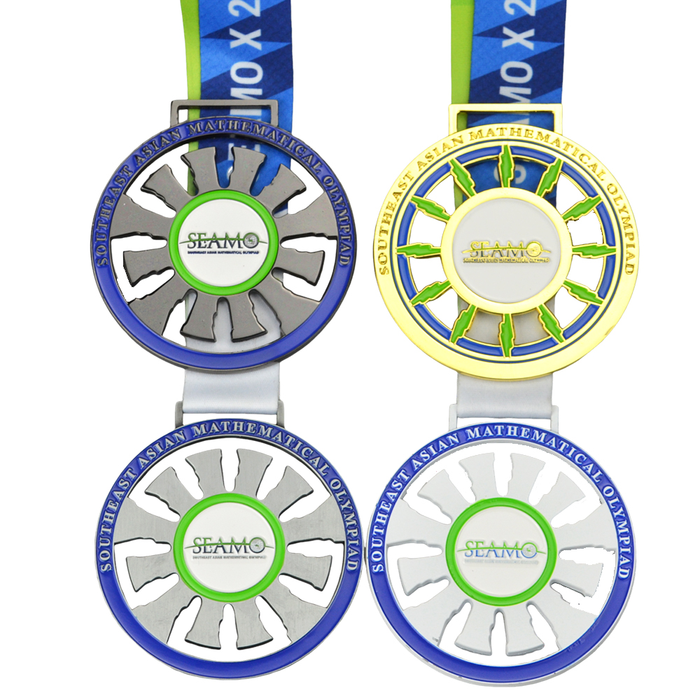 High Quality Custom Logo 2D Metal Casting Sports Medals Champions Awards with Ribbon Graduation Souvenir Gifts