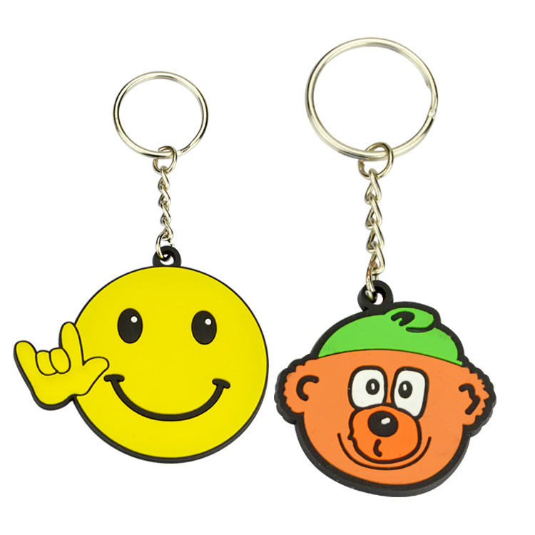 Custom Metal Iron Animal Theme PVC Keychains with Letterpress Printing-Portable Wholesale Charms