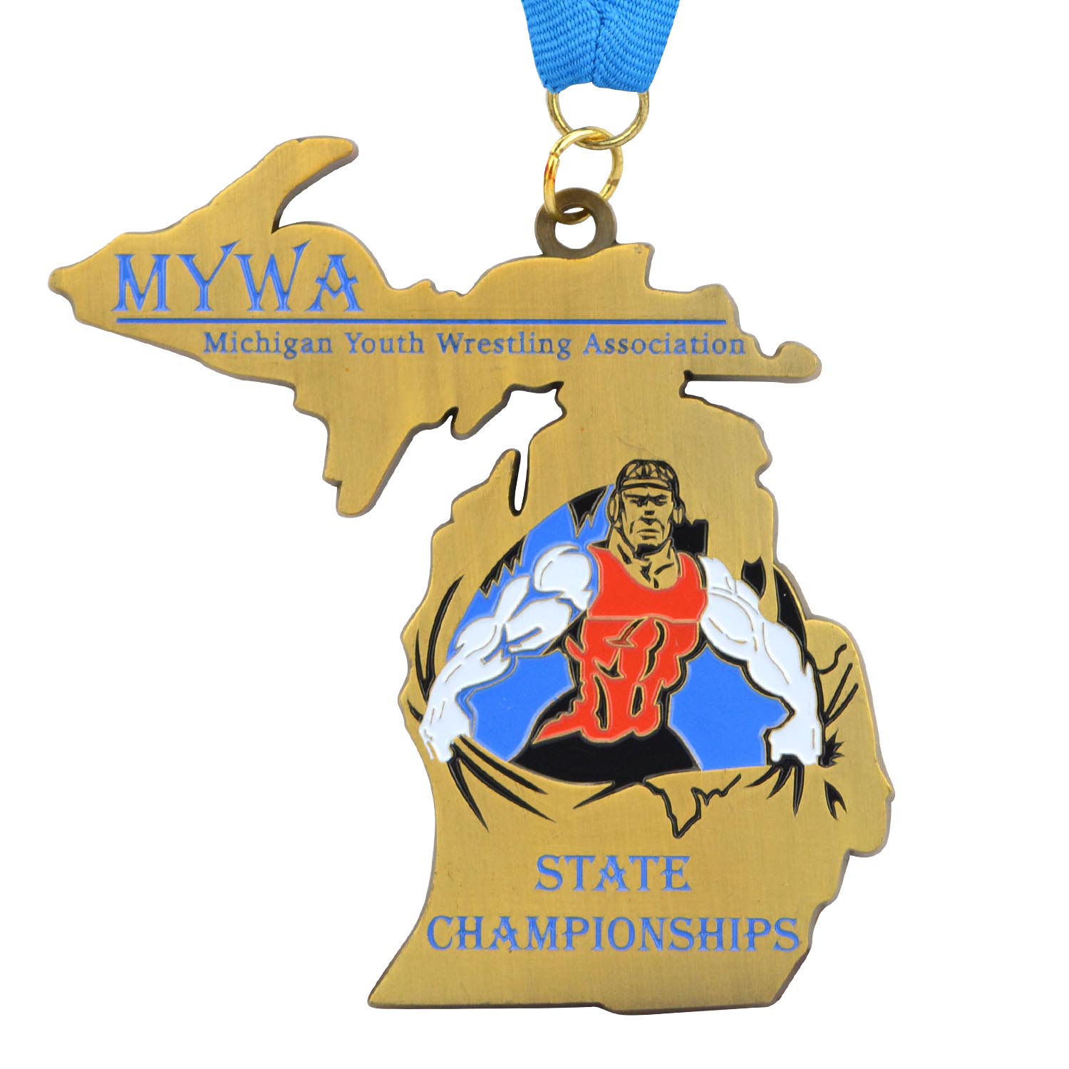 Manufacturer Free Sample Custom Logo Metal Sports Medals Champions Awards with Ribbon Graduation Souvenir Gifts