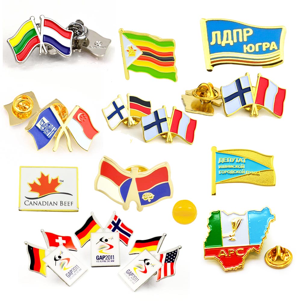 Metal Enamel Pins Custom Shaped Cartoon Anime UV Printed Die Struck Pin