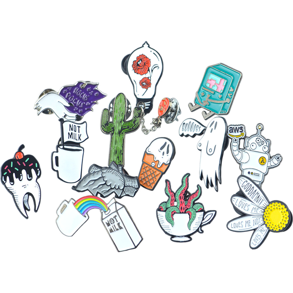 Manufacturer Factory Custom Fashion Cute Cartoon Lapel Pins Metal Logo Badges Brooch Hard Soft Enamel Pins Animal