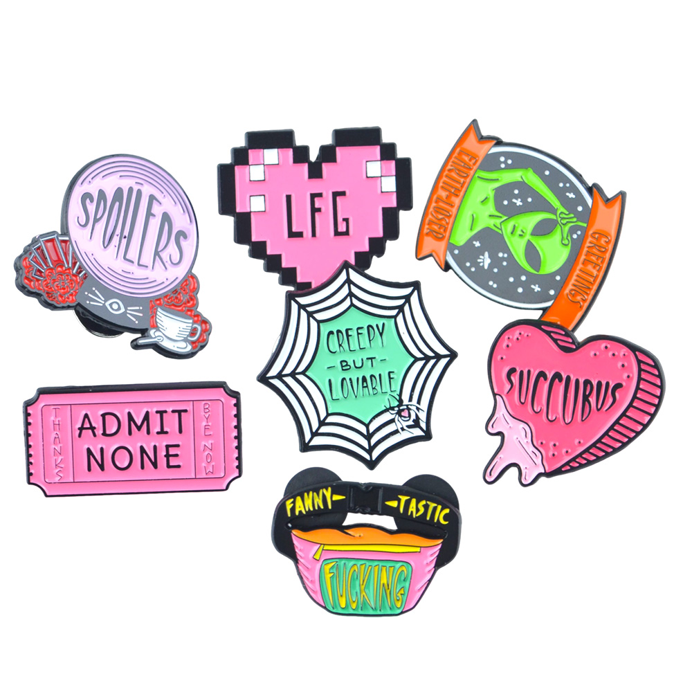 Free Sample Manufacturer Die Struck Metal Soft Enamel Pins Custom Cartoon Embossed Advertising Lapel Pins Badge