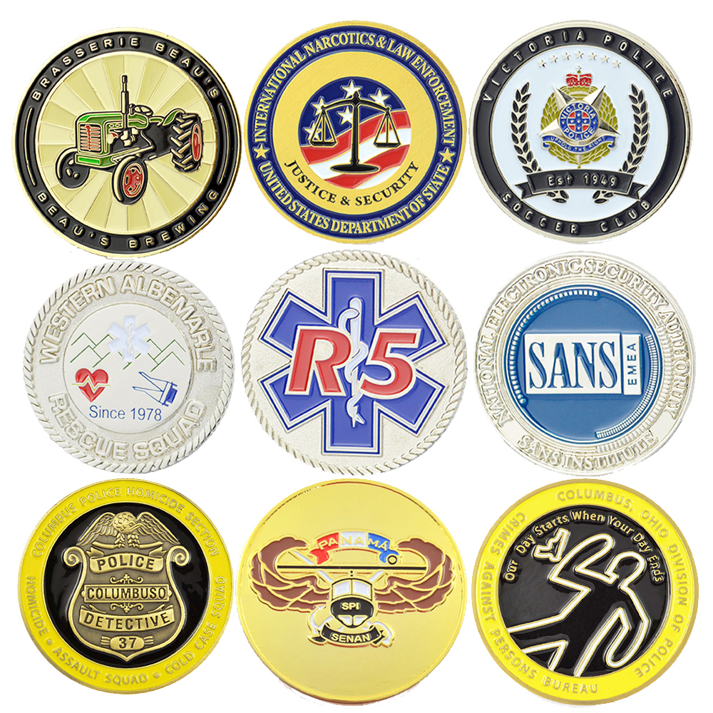 Custom Engraved Bronze Alloy Challenge Coins-Letterpress Printed Cast Metal Commemorative Collectibles