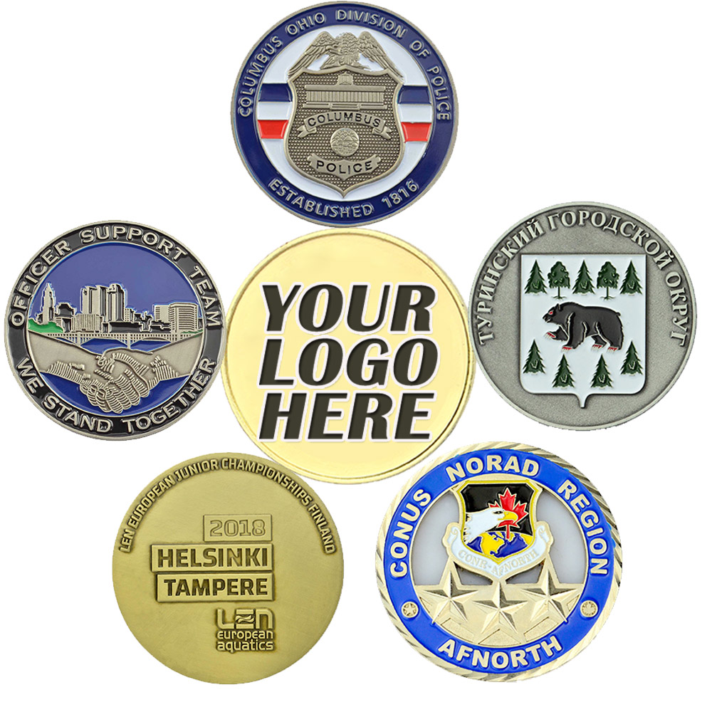 Custom Engraved Bronze Alloy Challenge Coins-Letterpress Printed Cast Metal Commemorative Collectibles