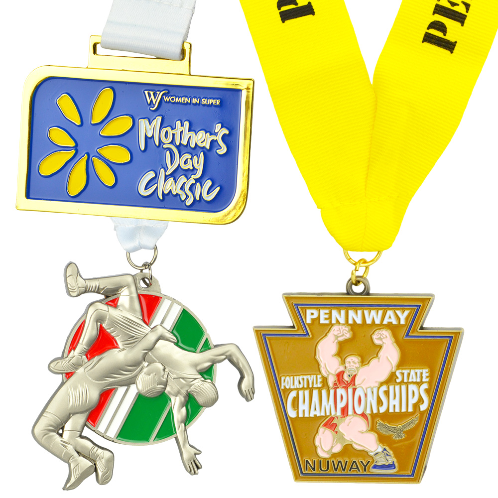Free Design Wholesale Custom Medals Cheap Blank Zinc Alloy 3d Marathon Medal Sports Metal Soccer Medal with Ribbon